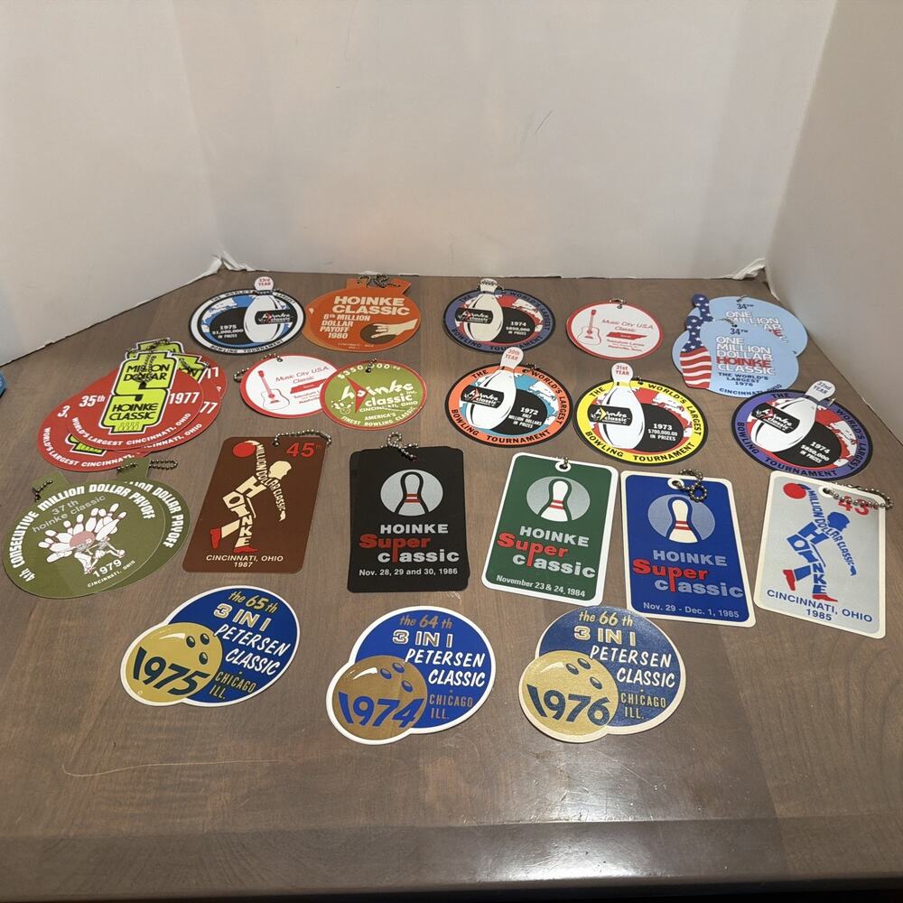 27 Vintage PBA Bowling Tour Tournament Tags Hoinke Super Classic Million Dollar